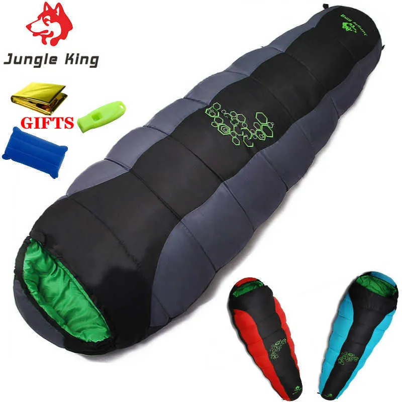 أكياس النوم Jungle King Cy0901 سميكة ملء أربعة ثقوب أكياس نوم من القطن مناسبة لفصل الشتاء الحراري 4 أنواع من التخييم تسافر T221022