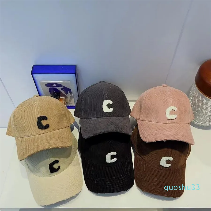 Winter Corduroy Ball Caps for Women Double Letter Hat Unisex Fashion Autumn Adjustable Cap Solid Snapback Casual Couples Hip Hop Baseball Hats