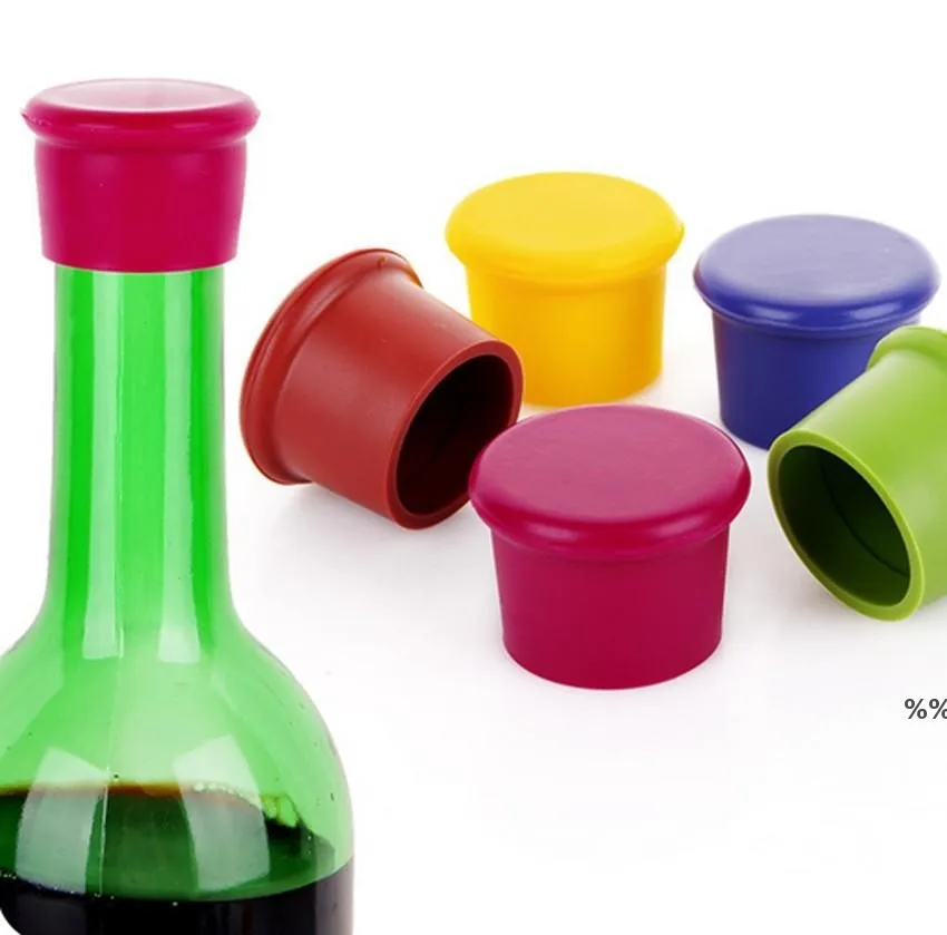 Cerveja de vinho Cap 5Colors Fashion Creative Home Silicone Cerveja de vinho Tampa de garrafa Tampa JNB16589