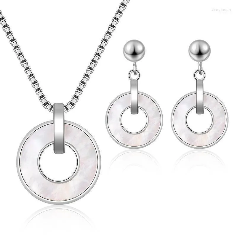 Ensemble de boucles d'oreilles et collier pour femmes, dubaï, pendentif en forme de cercle géométrique, bijoux de mariage pour mariée, 2022