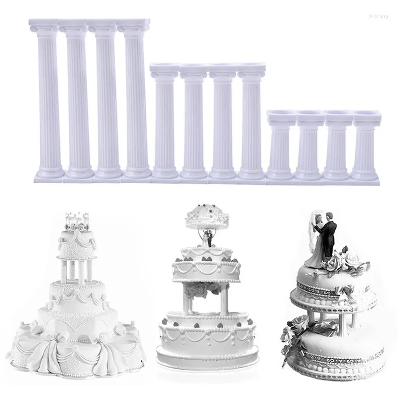 Bakeware Tools 4st/Set White Grecian Pillars Cake Tier Separator Support Stand Decor Wedding Stands Fondant Mold