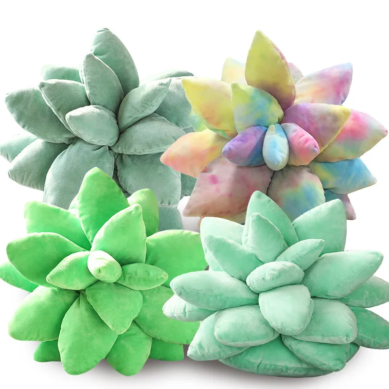 Creative Simulation Succulents Pillow Potted Plush Toys Succulent Doll Sofa Decorative Cushion Home Decoration Children Adult D25