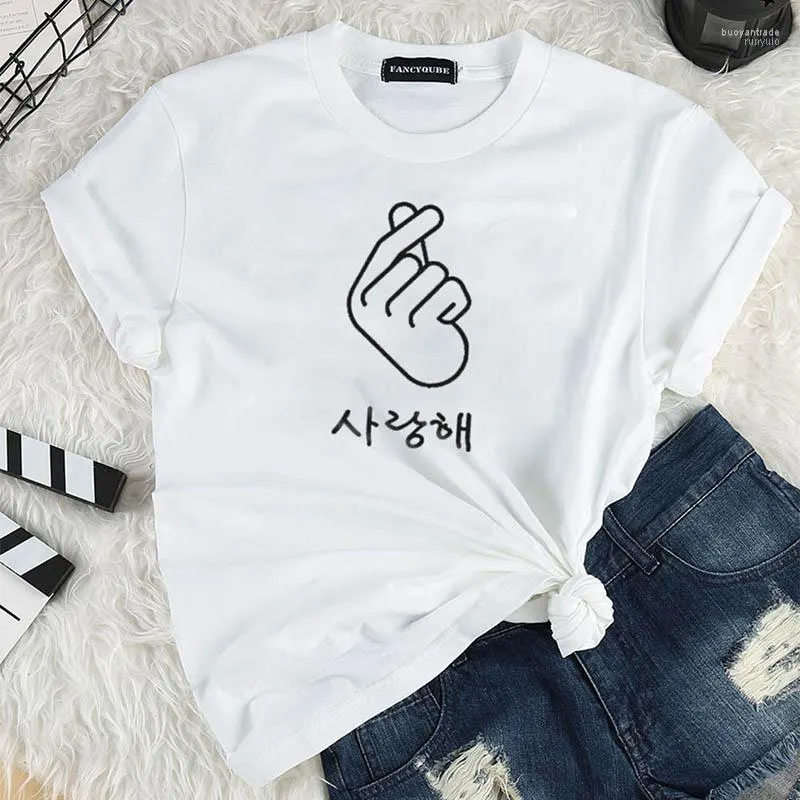 Women's T Shirts Est Women Shirt Graphic Love Hand Funny Summer Tops Plus Size Tee Femme Hipster Clothes Streetwear Tshirt Women's