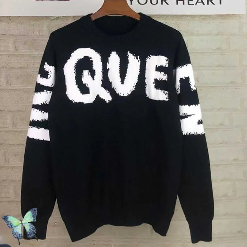 Erkek Sweaters 2022 Kış Büyük Boy Erkek Kadın Çift Yüksek Kaliteli McQueen Sweater