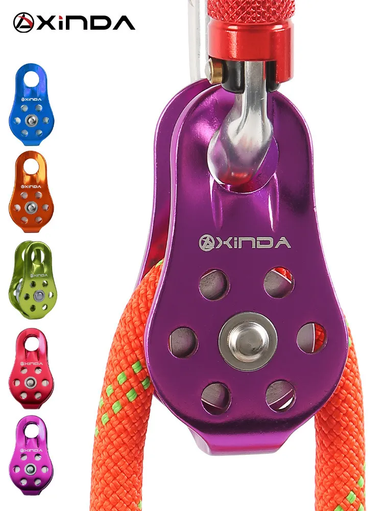 Cords Slings and Webbing Climbing Harnesses XINDA Rock Pulley Fixed Sideplate Single Sheave Outdoor Survival Tool High Altitud Traverse Hauling Ge 221021