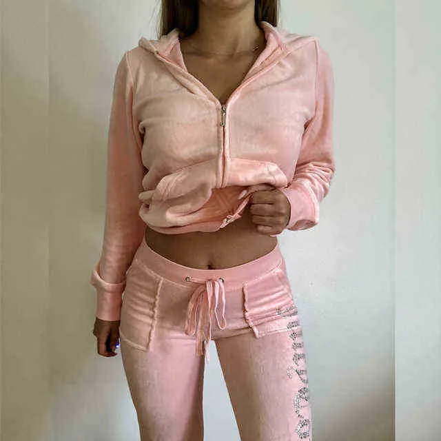 Survêtements pour femmes Survêtement Juicy 2022 Marque d'été Costume de couture Velours Velours Femmes Sweats à capuche et pantalons Met Advanced Design 559ess 14