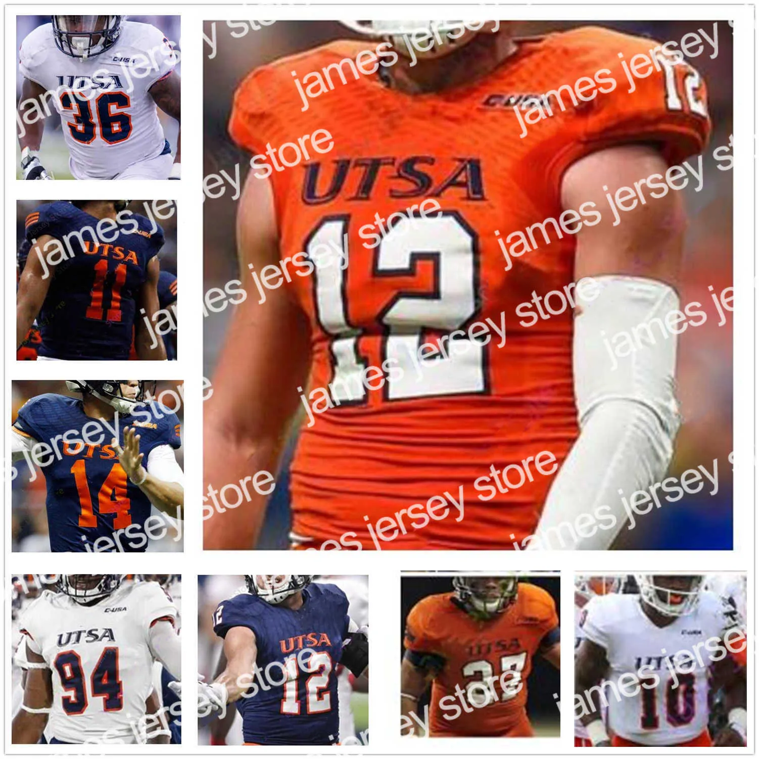 Custom UTSA Roadrunners Football Jersey NCAA College DeQuarius Henry