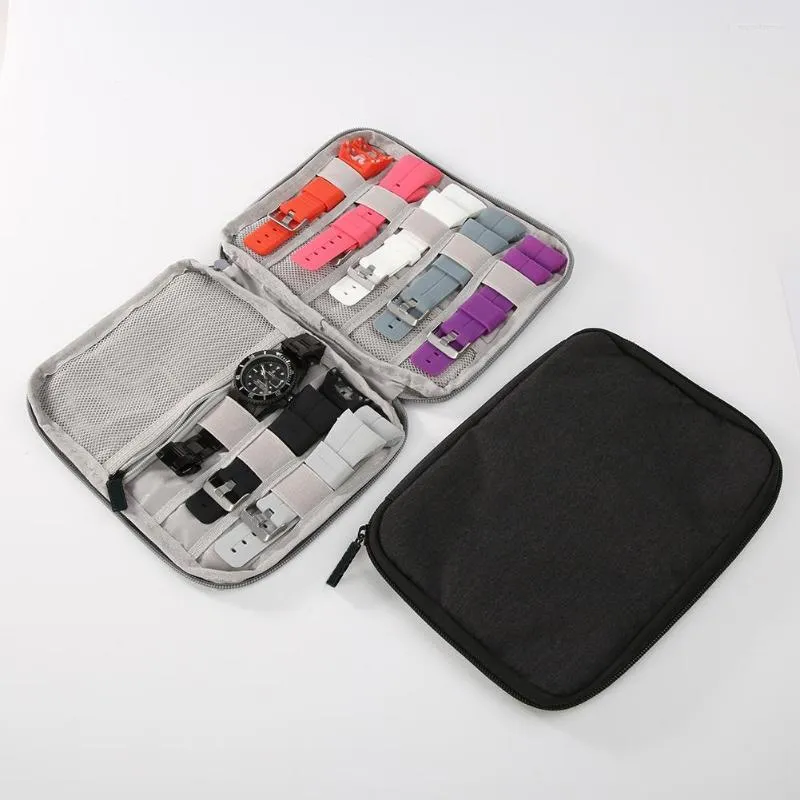 Watch Boxes Portable Travel Strap Organizer Watchband Holder Storage Bag Zipper Pouch