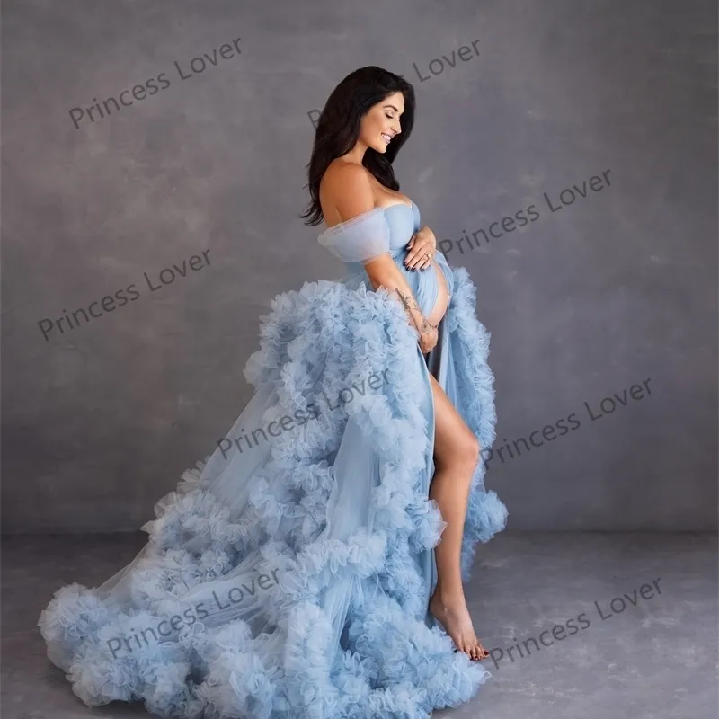 ice blue maternity dress Blue Lace Maternity Dress main image 1