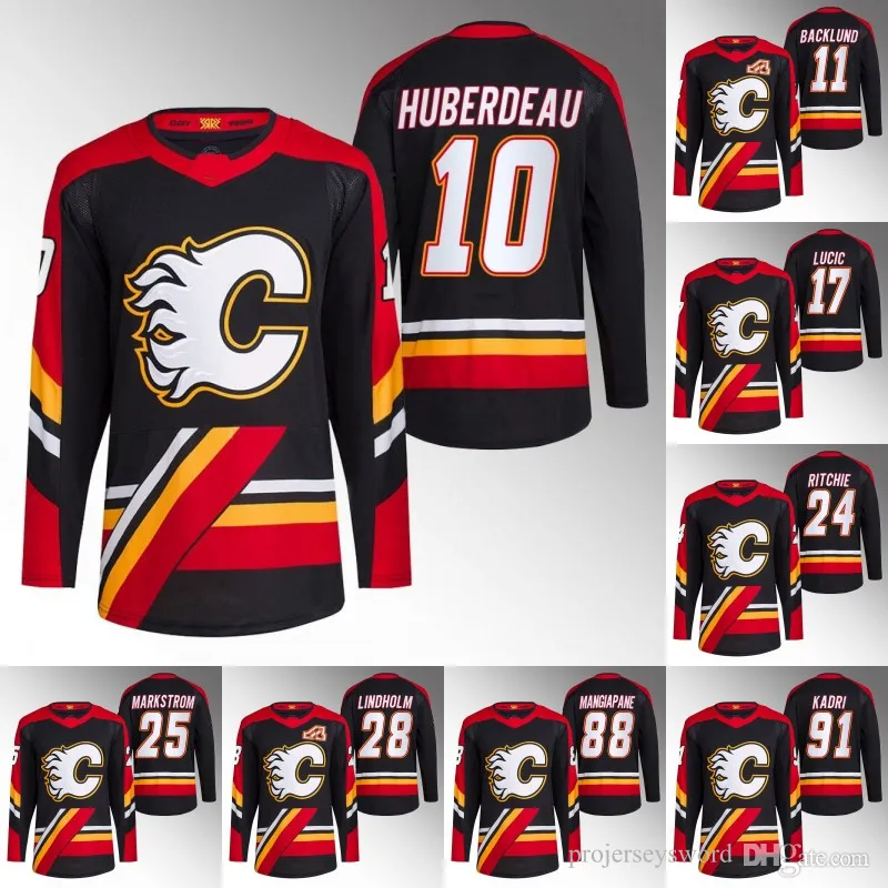 Calgary Jonathan Huberdeau Flames 2022 Reverse Retro Jersey Mikael