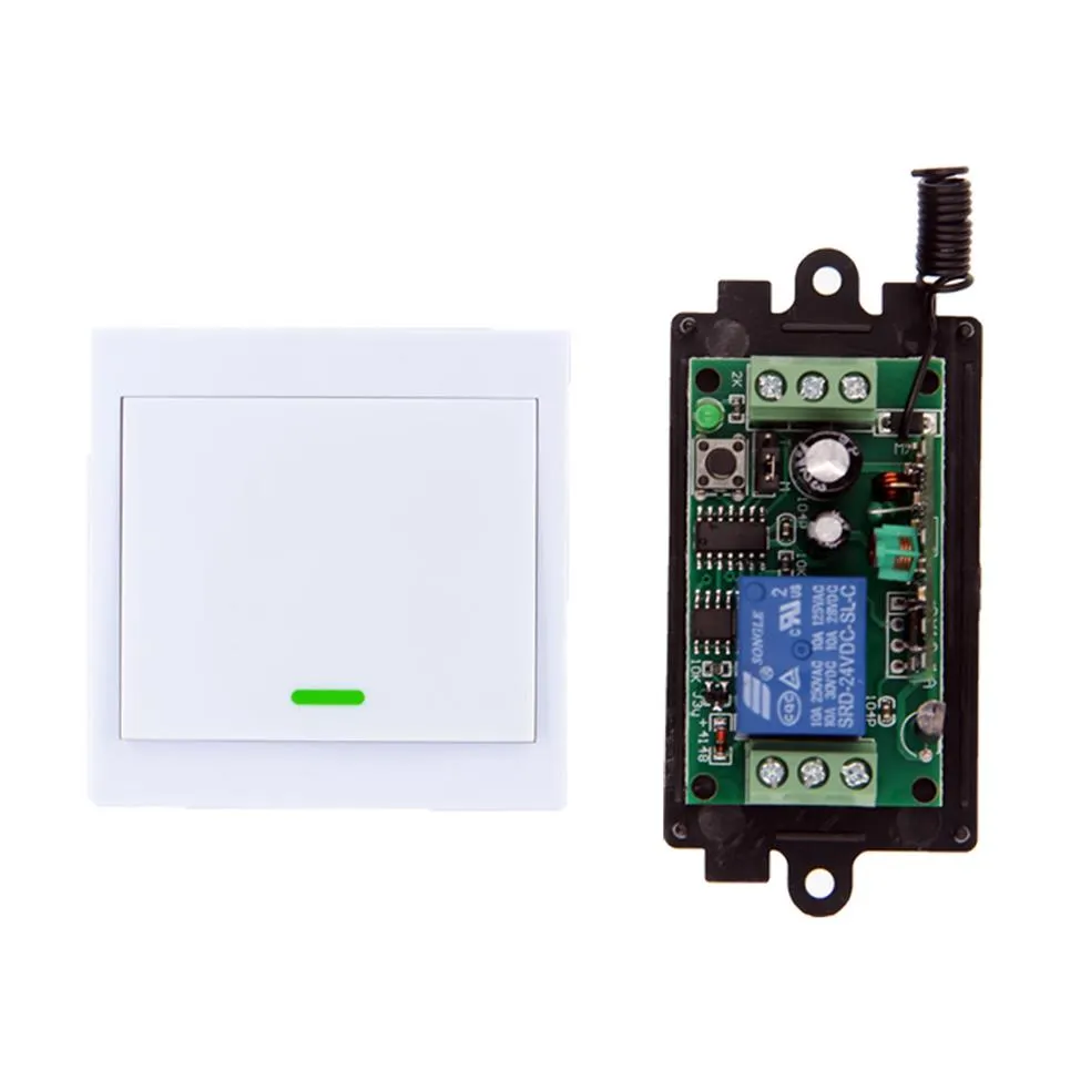 DC 9V 12V 24V 1 CH 1CH RF Wireless Remote Control Switch System Receiver 86 Wall Panel Transmitter 315 433 MHz Toggle292n