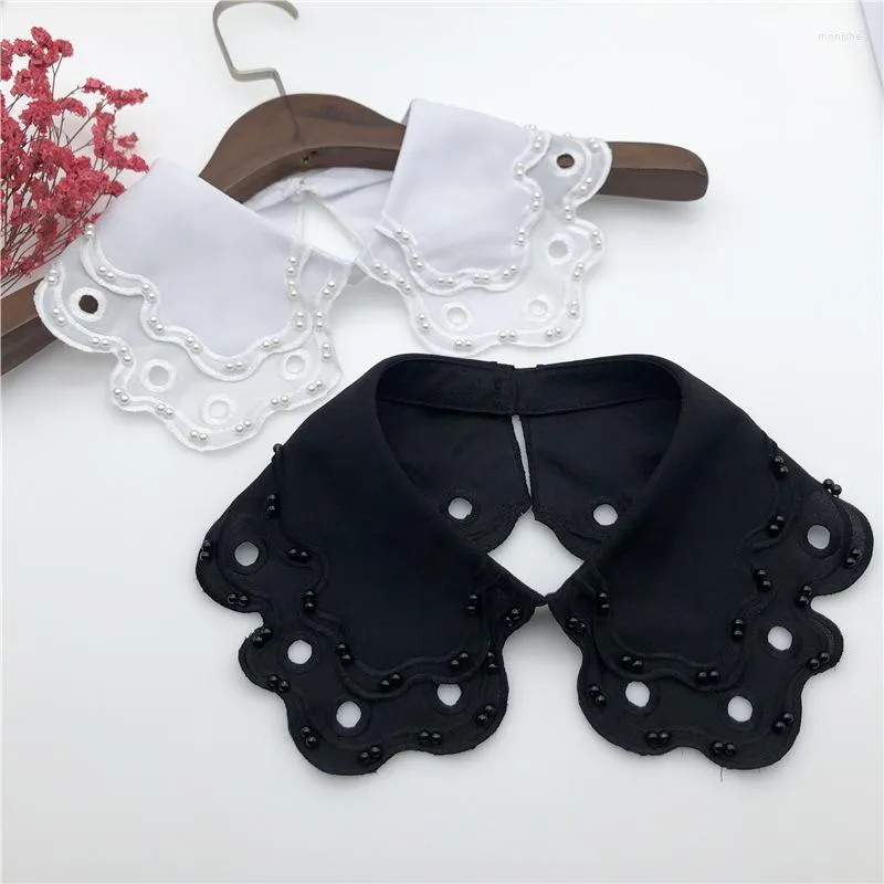 Bow Ties 2022 Women Handmade Beading Lapel Fake Collar Shawl Shirt Detachable Collars Necklace Choker False Clothes Accessories