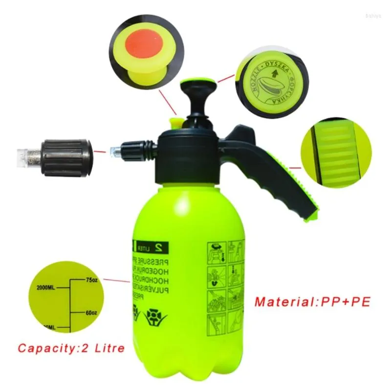 Lave-auto manuel pression neige mousse pulvérisateur canon buse pompe à  main 2L bouteille lavage fenêtre nettoyage arrosoir goutte