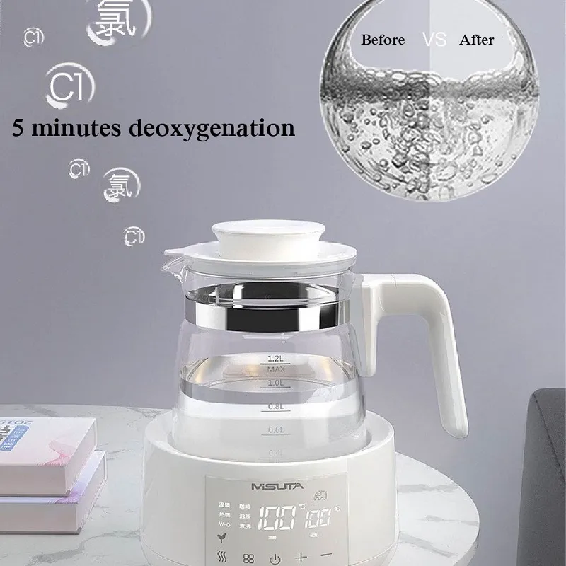 Bouilloires électriques 1.2L Régulateur de lait thermostatique pour bébé Bouilloire pour bébé Garder au chaud 24 heures d'eau chaude Pot d'isolation intelligent Réchauffeur de lait en poudre