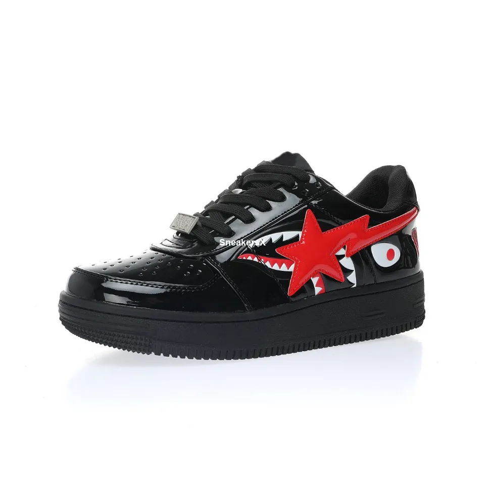 Kąpiel STA Low Shark Face Black Skate But dla mężczyzn Patentowe trampki męskie buty butów damski damski sport 1h30-191-012-blk