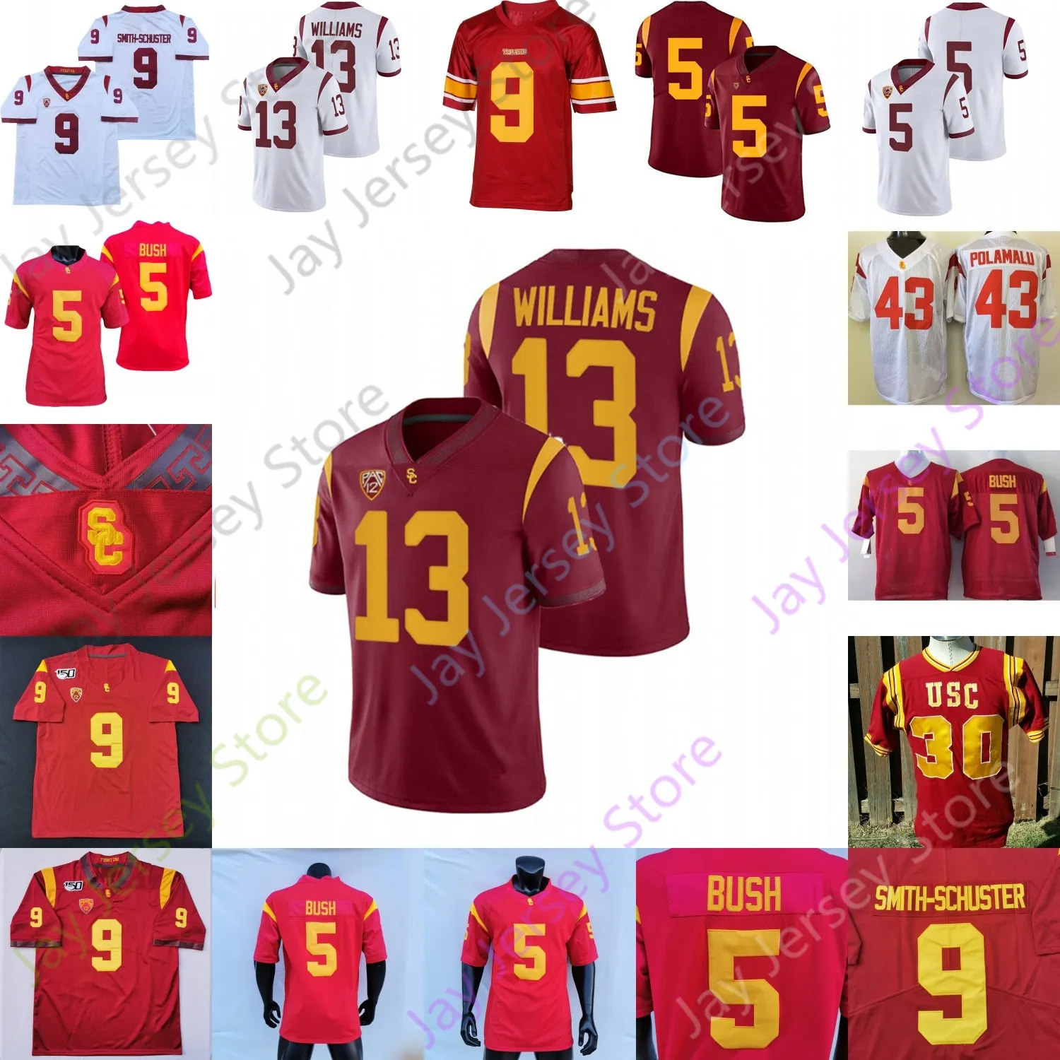 USC Trojans Southern California Football Jersey NCAA College Reggie Bush Troy Polamalu Caleb Williams Addison Dye Jones Tuipulotu Gentry Lee Bullock Brown Barlow