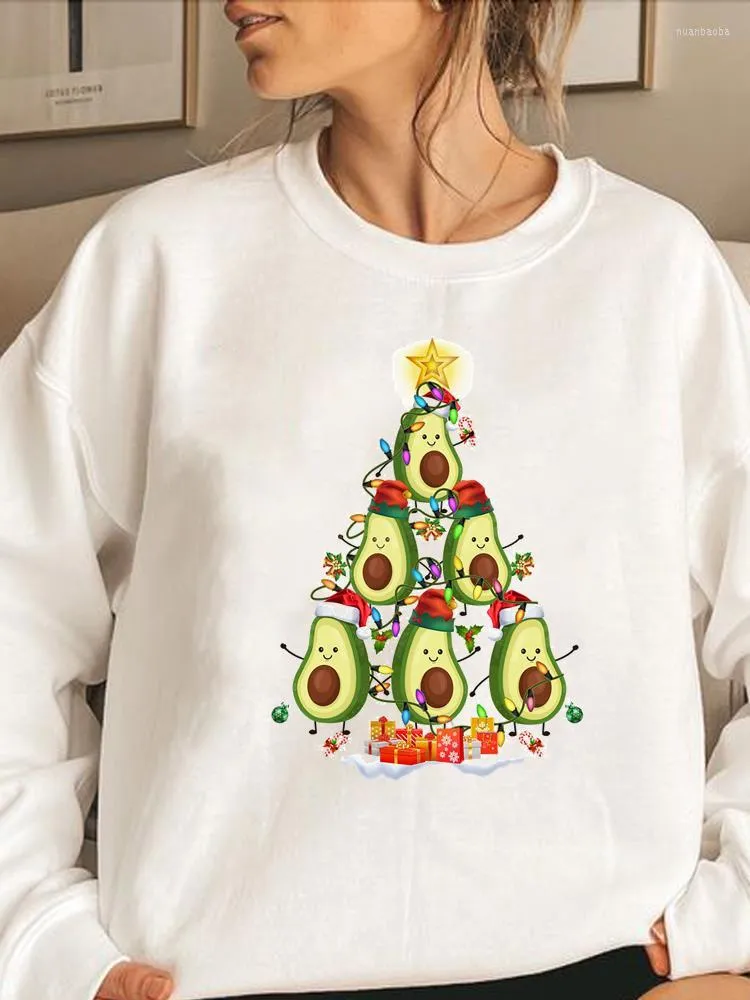 Women's Hoodies Avocado grappige boomstijl kleding vrolijk kerstfeest mode mode vrouw vrouwelijke grafische sweatshirts vrouwelijke pullovers