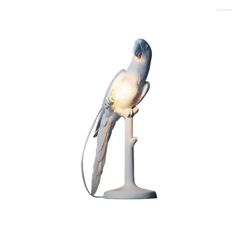 Настольные лампы северная белая лампа дизайн попугай спальня роскошная стола гостиная декоративное освещение в помещении абаджур