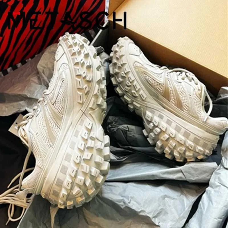 Skate Shoes METASCH Luxury Designer Women Men Platform Defender Tire Shoes Chunky Sneakers Tenis Casual Fashion Vulcanize Shoe Plus Size 45