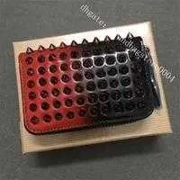 Fashion leather mens and womens Coin Purses high quality wallet classic daily zipper short rivet red shoes wallets trend Leisure B229W