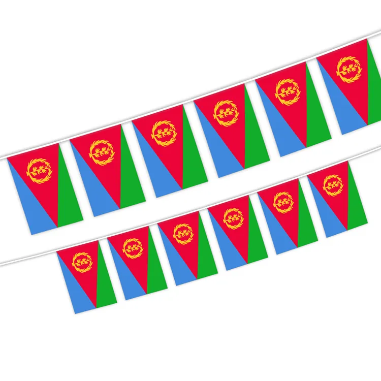 Эритрея String Flag 14x21cm Страна мира Национальный подвесной мини-баннер для внутреннего и наружного украшения