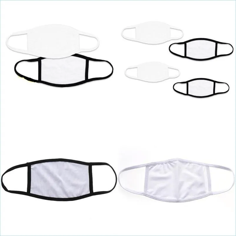 Masques de créateurs Sublimation Blanks Mascarilla vierge respirateurs lavables respirants crème solaire masque respiratoire respirant cyclisme anti-poussière D Dhvkc