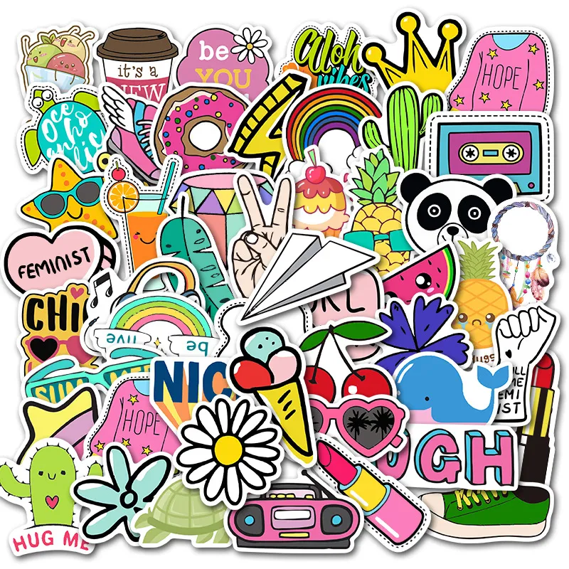 50st Style Outdoor Landscape Stickers Estetiska Kalifornien dekaler klisterm￤rke till DIY bagage b￤rbar dator cykel skateboard telefon bil az099