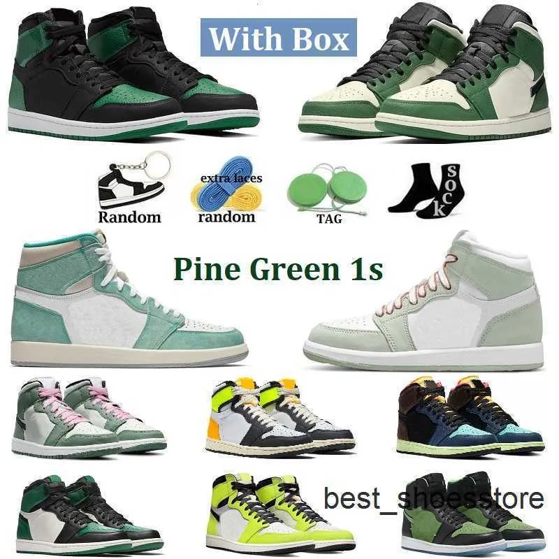 Zapatillas de baloncesto Zapatillas altas Zapatillas de deporte de diseñador Pine Green Seafoam Volt Gold University Blue Smoke Grey Digital Pink With Box Jumpman 1