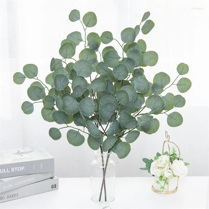 Decorative Flowers Artificial Plants Eucalyptus Leaf Vine Decoration For Home Wedding Garden Christmas Vase Fake Decor Leaves