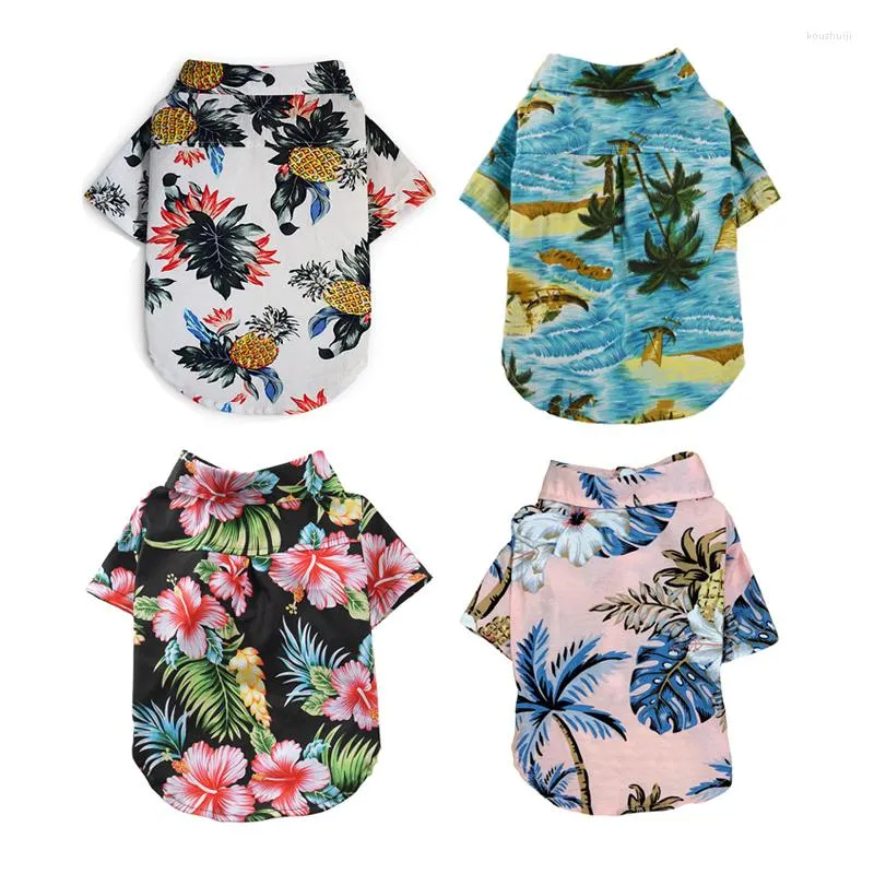 Hundebekleidung Sommer Strand Haustier Shirt Hawaii-Stil Kleidung für Hunde Welpen Mode Blumenjacke Pitbull Yorkshire Chihuahua Kostüm