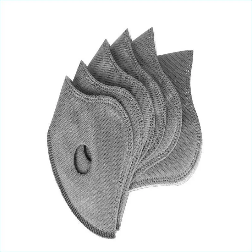 Designer Masks Five Layers Sports Mask Filter Activated Carbon Neoprene Pad Washable Dust-Proof Gasket Drop Delivery 2022 Home Garden Dhcta