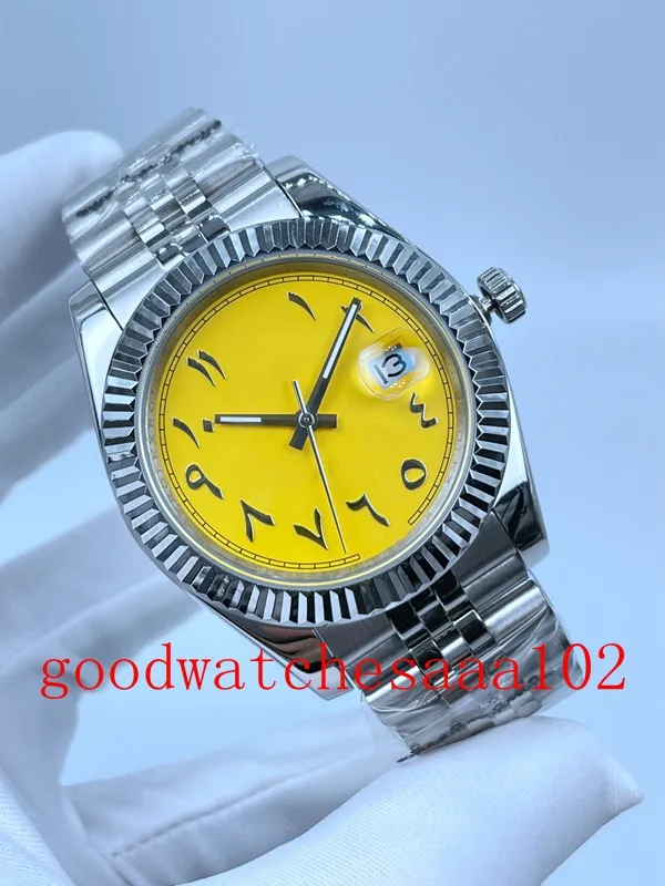 Classic Series Unisex Watches nuova versione 41mm 36mm Yellow Allah numero rotto Quadrante 126334 126234 Bracciale meccanico automatico Orologi da polso da uomo Fashion Ladies