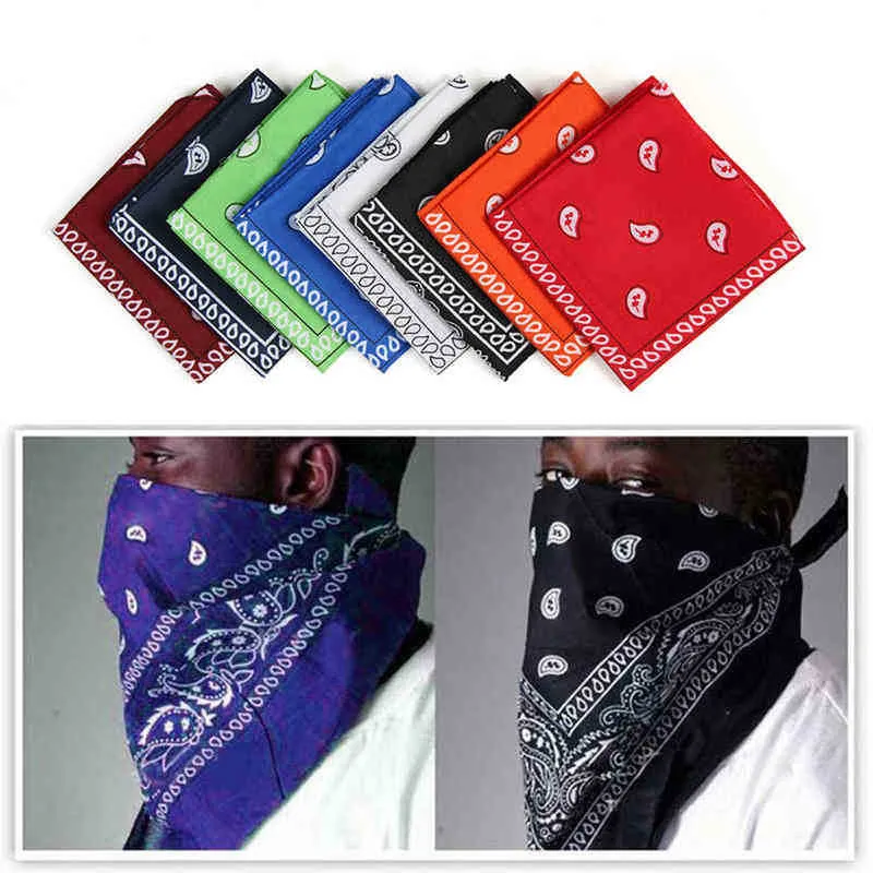 Unisex Paisley Bandana Printed Square Scarves Wristband Hair Band Scarf Headwear Handkerchief Sports Supplies J220816