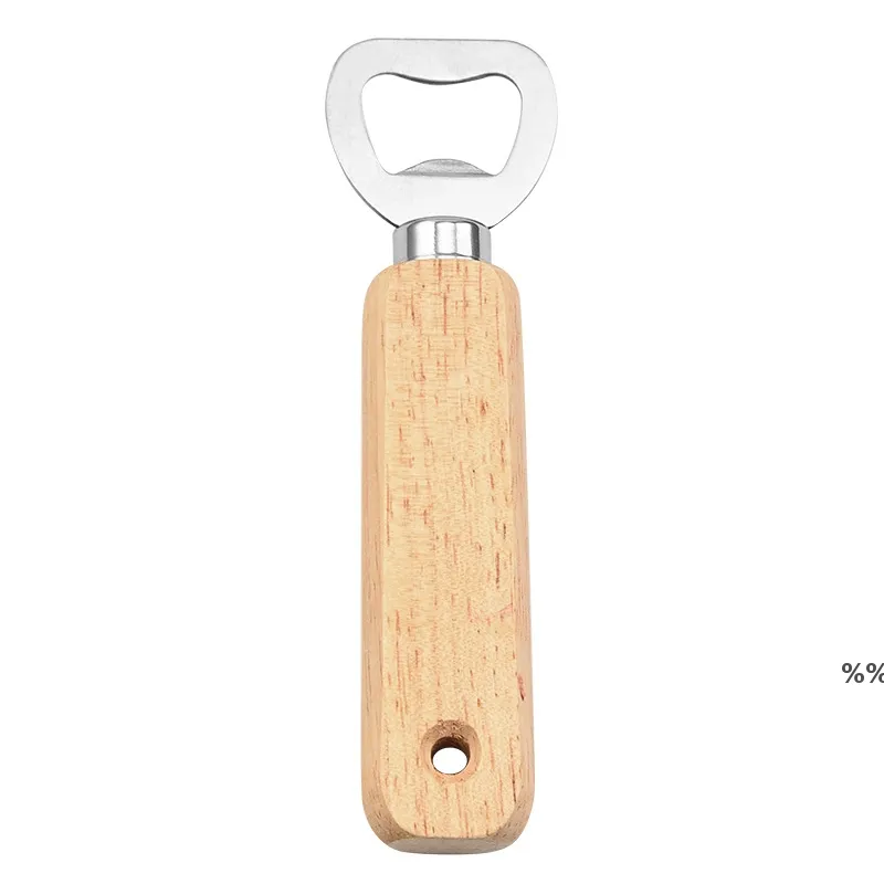 Wooden Bottle Opener Wine Beer Handle Handheld Bartender Soda Glass Cap Opener Kitchen Bar Tools Creative Hole Design by sea JNB16590