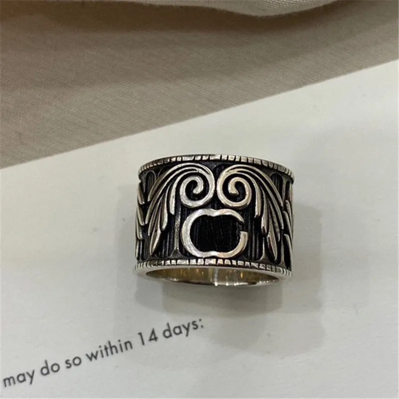 Designer Heren band Ringen Hip Hop Luxe Sieraden Voor Vrouwen Brons Goud Liefde Ring Mannen Sterling Zilveren Ornamenten Volledige Letter grote Ring256i