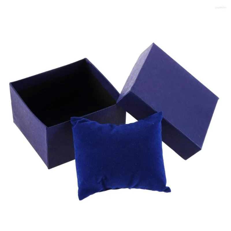Watch Boxes Jewelry Box Case Display Packaging Holder With Foam Pad Inside Present Bangle Black Blue Color For Businessman Women Gifts