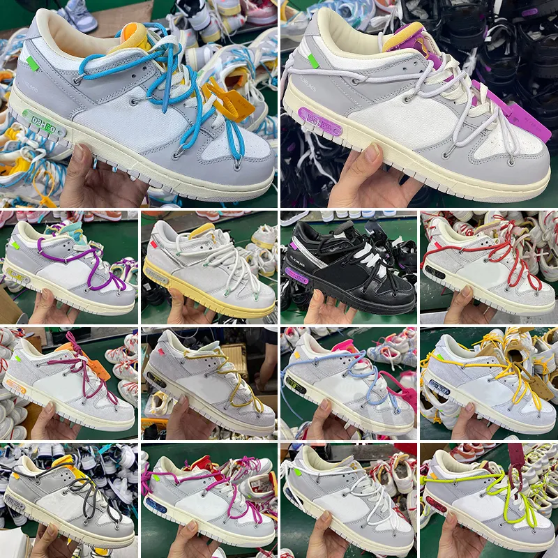 Off-White Nike Dunk Low The 50 Scarpe da corsa autentiche 01 della raccolta 50 05 Scarpe a vela grigio nero rosso rosa arancione blu viola 07 09 22 37 49 Donne scariche da uomo