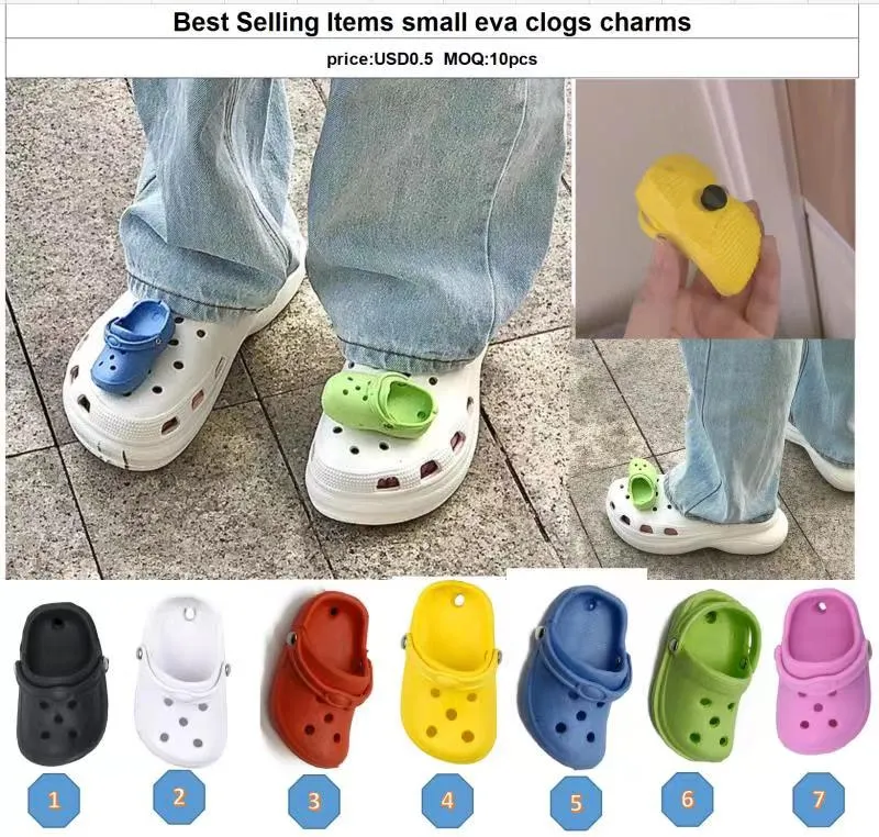 3d clog Shoes Charms Wholesale PVC cartoon croc charms Custom designer sandals charm and bracelet gifts for kids blue's shoecharms