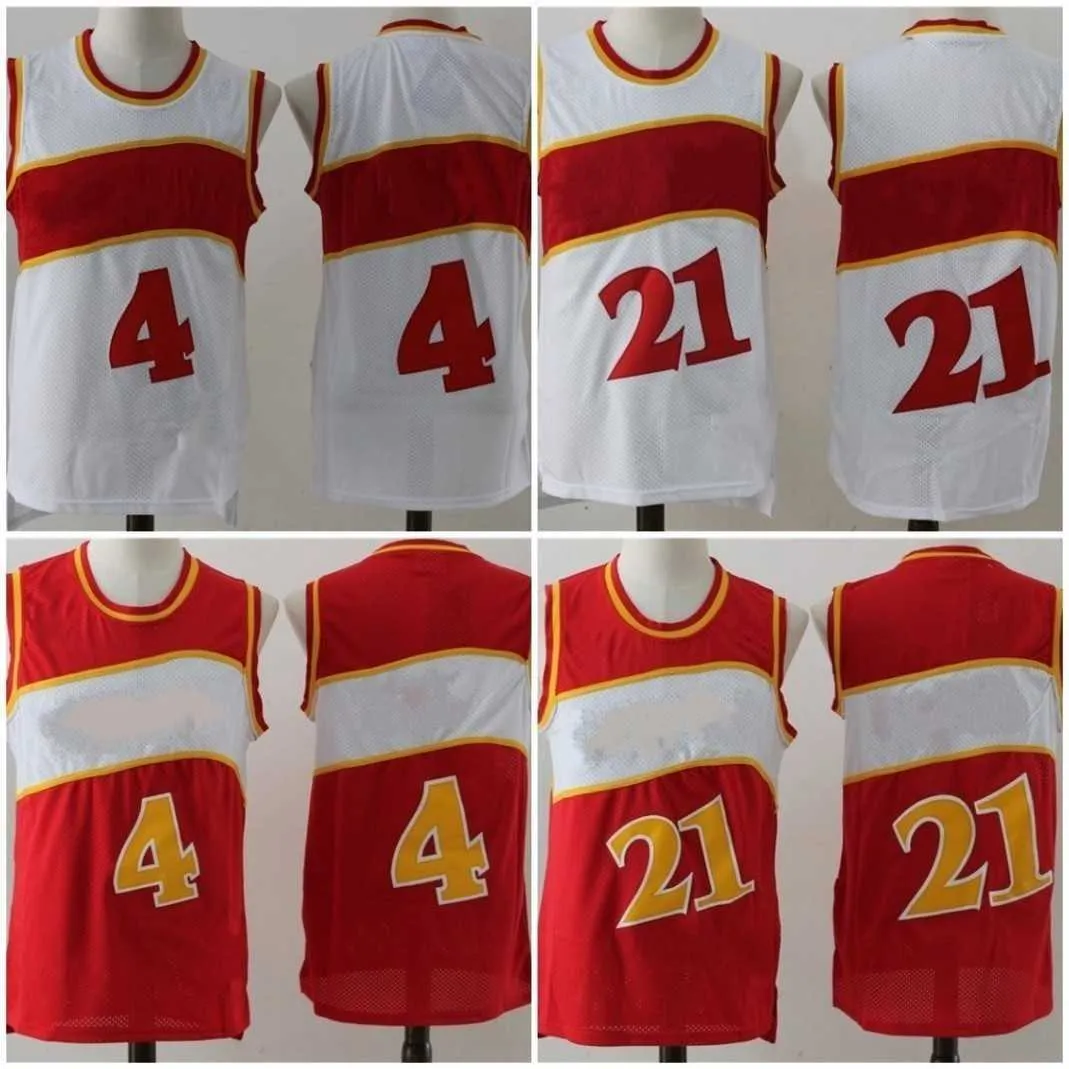 Vintage Jersey Rot Weiß 4 Webb 44 Pete Dikembe 55 Mutombo Größe S-XXL genäht