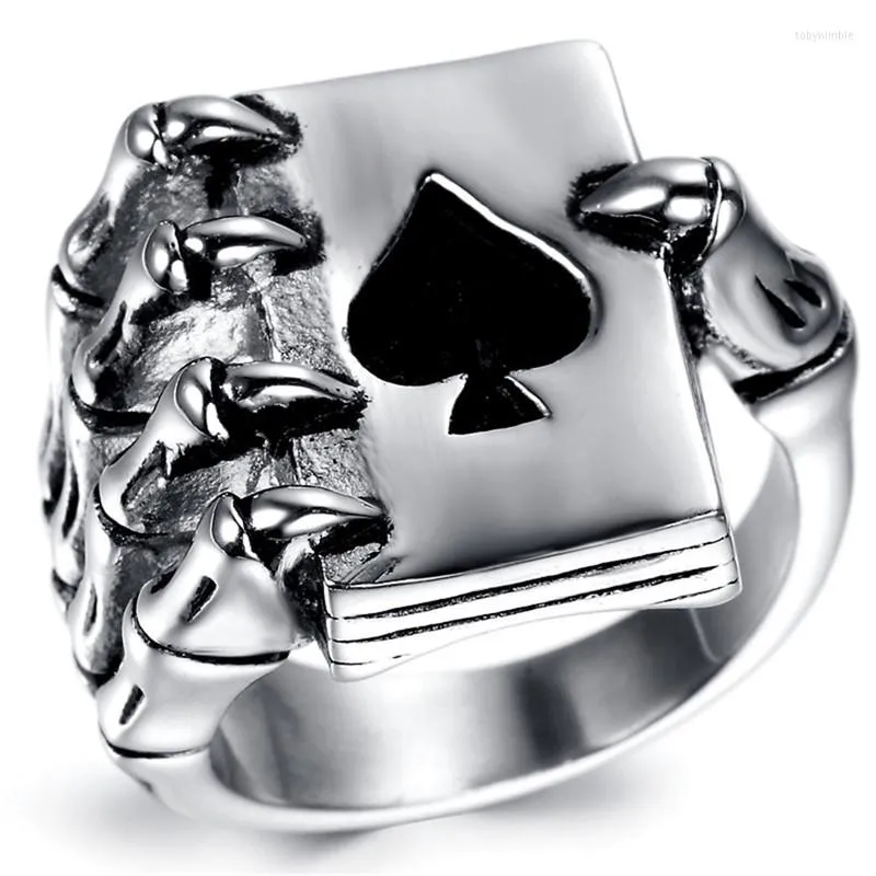 Cluster-Ringe Hiphop Cooles Produkt Poker Spaten Ring Fabrikpreis Schmuck