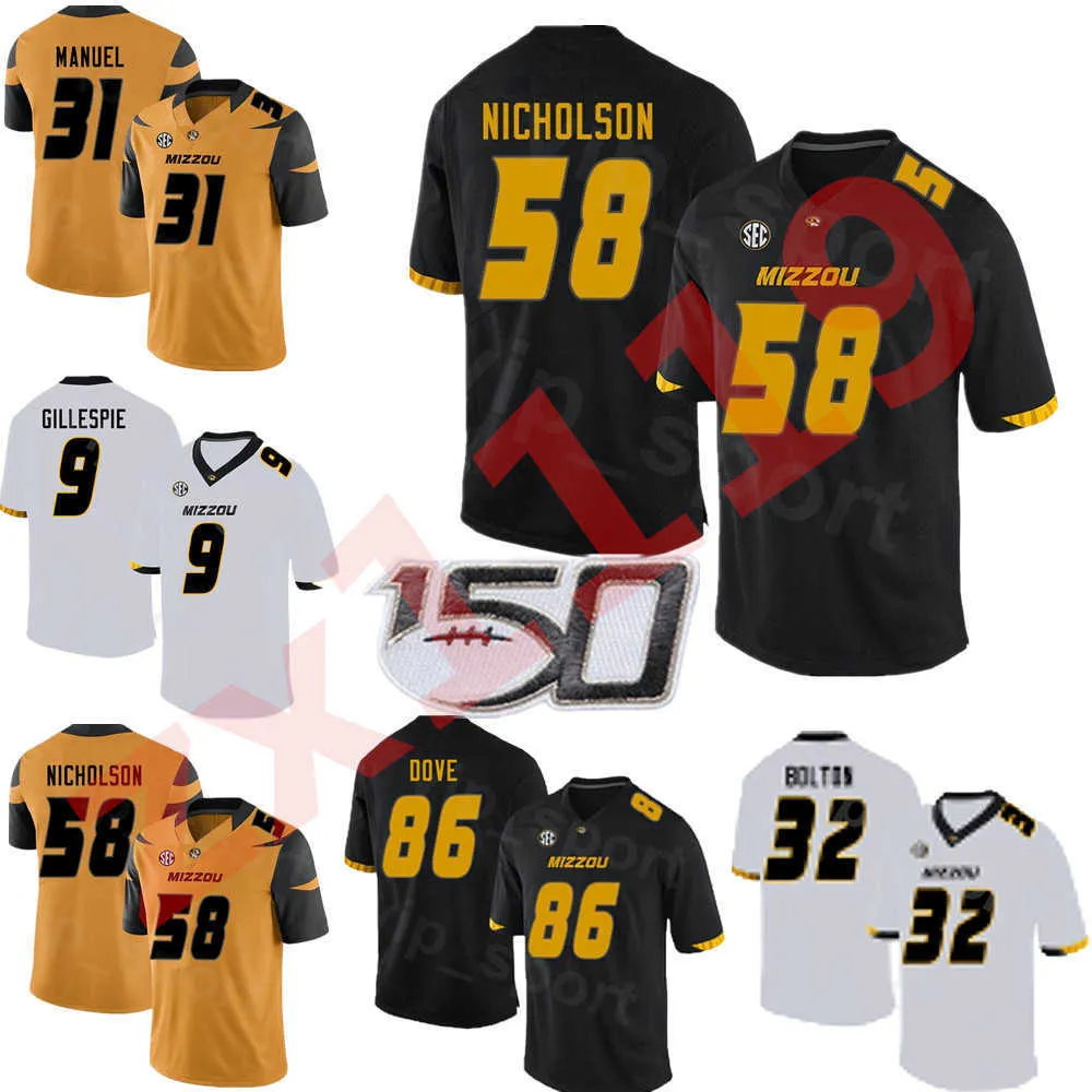 NCAA Missouri Tigers 86 Tauskie Dove Jersey Futbol Koleji 32 Nick Bolton 11 Devin Nicholson 3 Martez Manuel 9 Tyree Gillespie