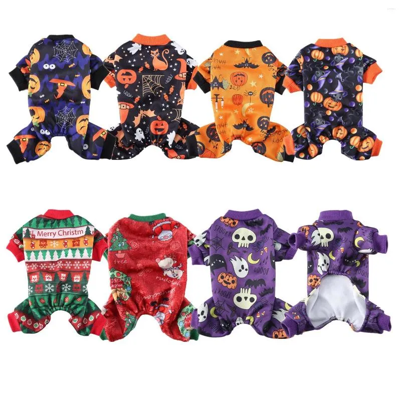 Dog Apparel Halloween Clothes For Pet Clothing Jumpsuits Pajamas Cat Warm Christmas Pets