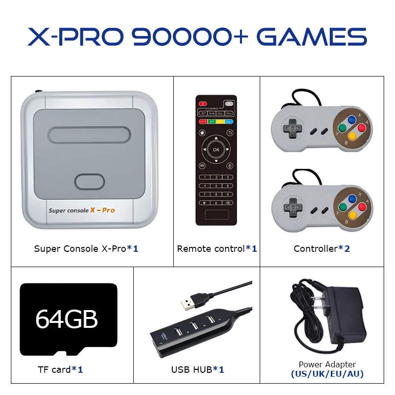 110000 Jogo Em Um Console De Vídeo Retro Console Super X Pro Para  Psp/ps1/snes/n64/dc 4k Hd Caixa De Tv Dois Jogadores Console De Jogos -  Consoles De Vídeo Game - AliExpress