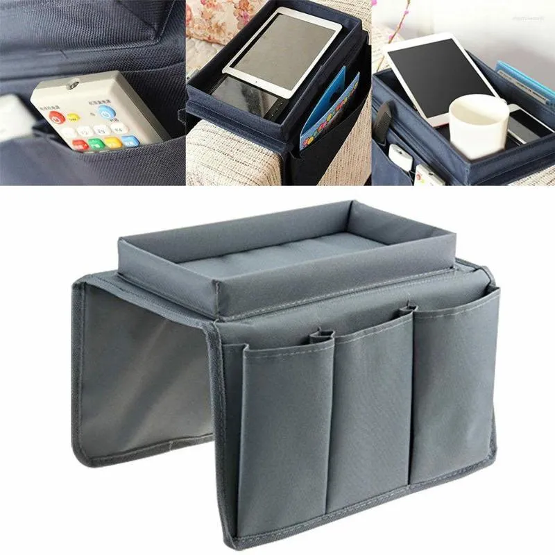 Storage Bags Multi-Pocket Sofa Couch Tray Armrest Hanging Bag With Pockets And Cup Holder Phone Remote Controller Organizer