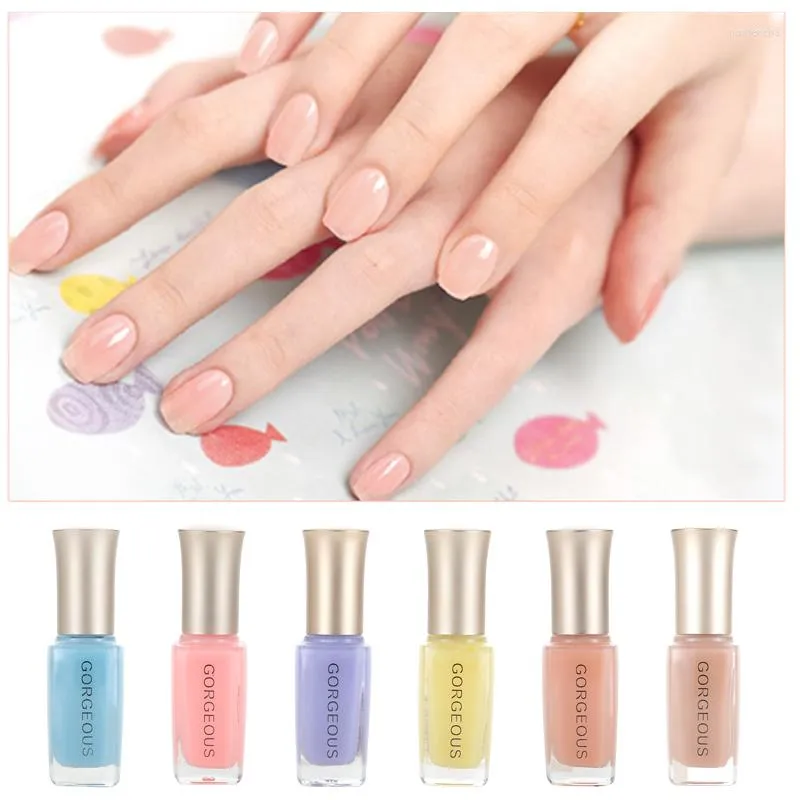 Nagellack 6 f￤rger UV/LED -gel naken serie permanent uv lak bas topp tslm1