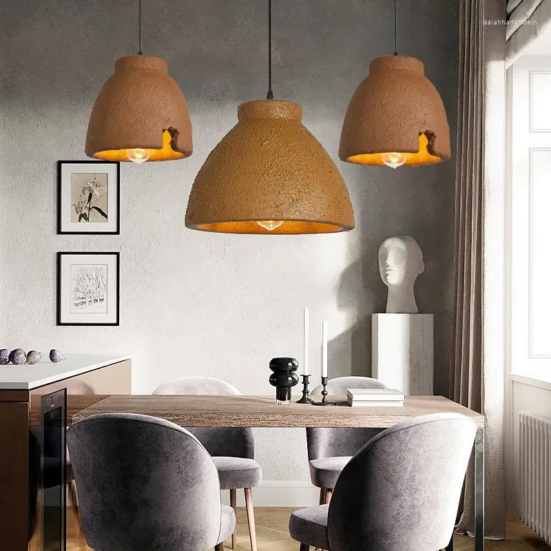 Pendant Lamps Nordic Minimalist Retro Wabi-sabi Wind Led Lights Lustre Restaurant Bar Home Decor Bedroom Bedside Hanging Lamp Fixture