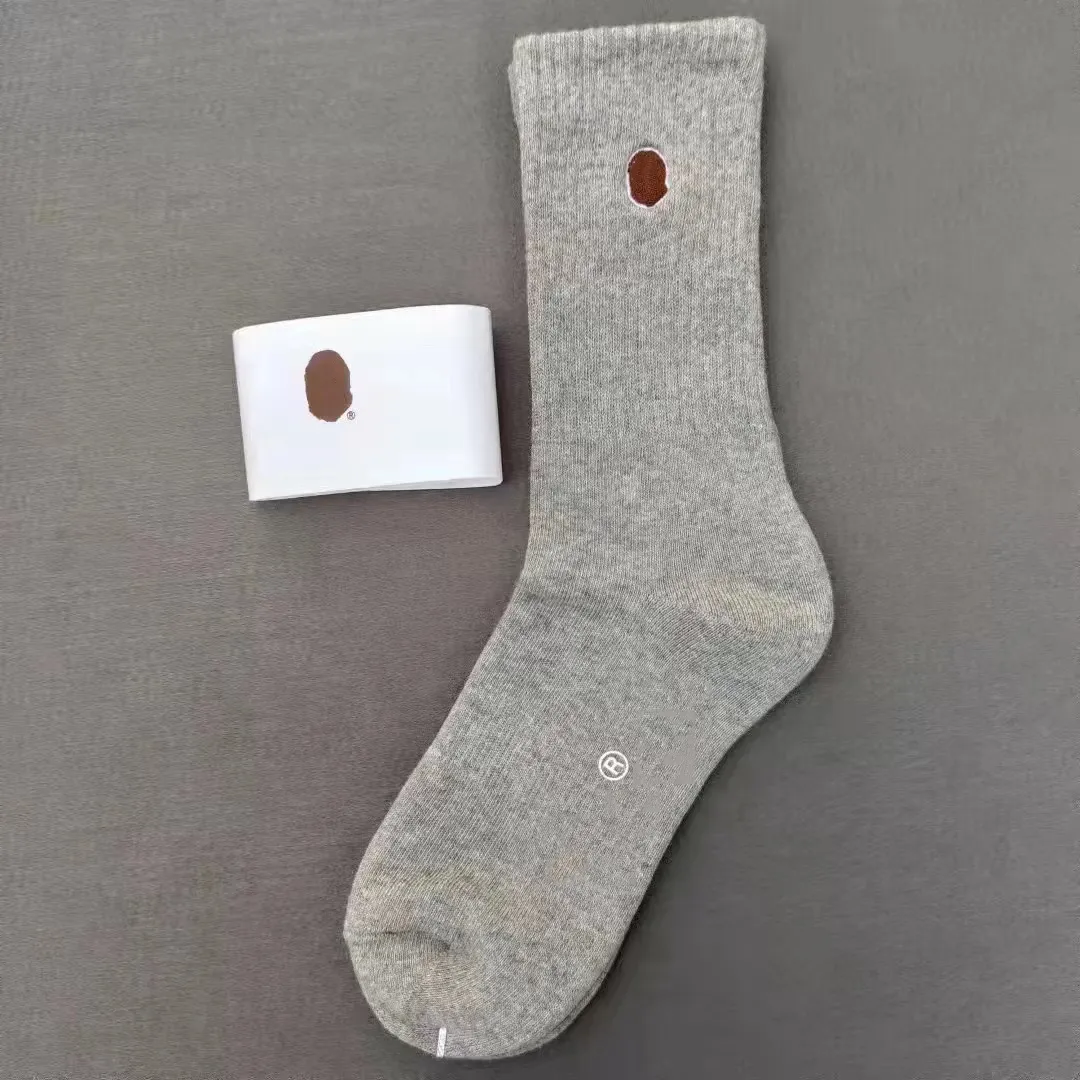 Cabeça de macaco bordado witner masculino grosso quente lã meias vintage natal meias coloridas presente tamanho livre 6 pares/lote 139
