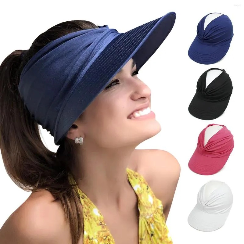 Hats Women's Beach Sun Hat Foldable Empty Top Casual Baseball Cap