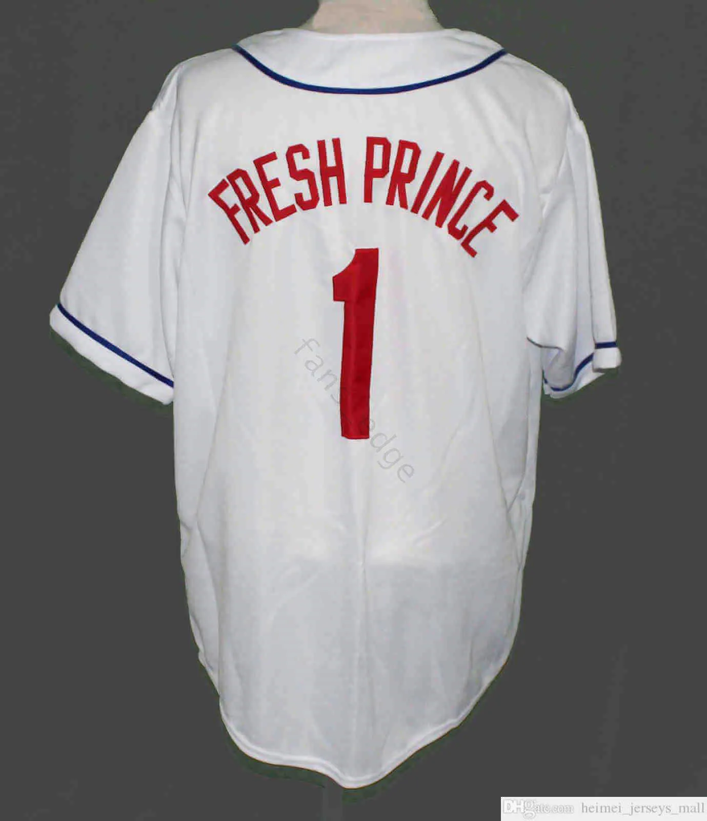 WEST PHILLY FRESH PRINCE BASEBALL JERSEY 1 FULL EMBROIDERY Mens Stitched Jerseys Shirts Size S-XXXL Fast Shipping