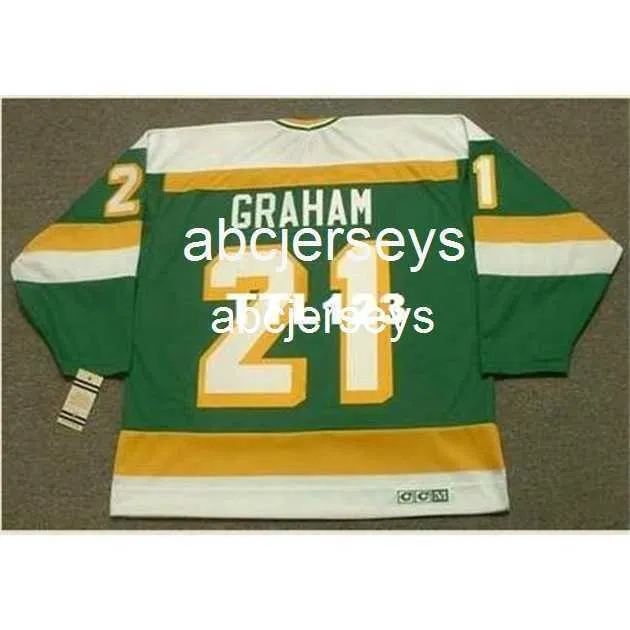 #21 Dirk Graham Minnesota North Stars 1986 CCM Vintage Hockey Jersey Stitch Dowolny numer nazwy